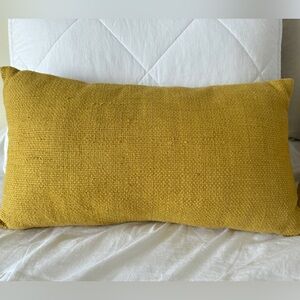 1 West Elm Silk Handloomed Pillow Cover & Insert 12"x20", Dark Horseradish